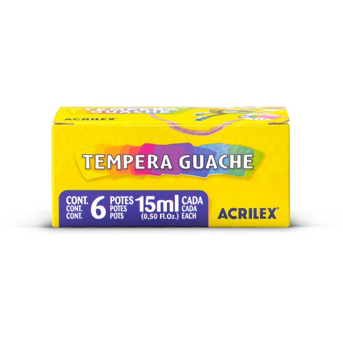 1fc3c085cc1616a2eb4b57cba7581da1.jpg Tinta Guache 6 Cores Acrilex - Imagem 1