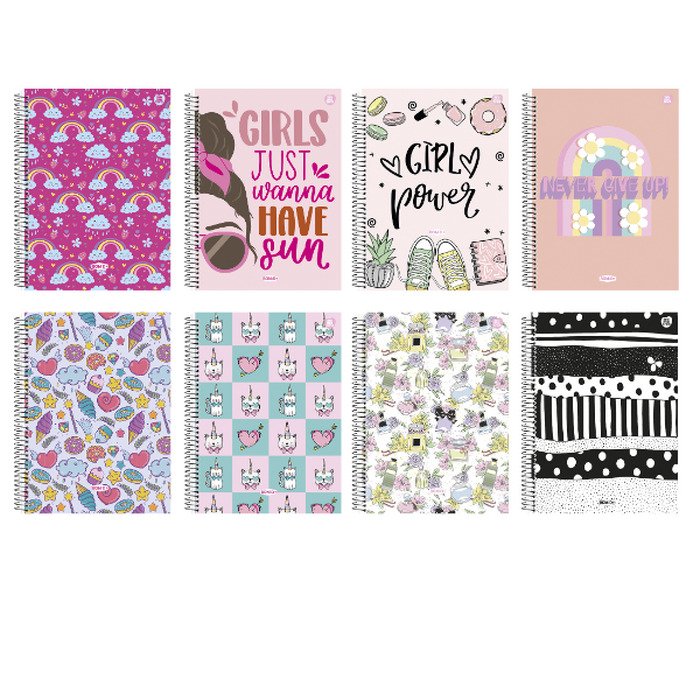 4caa0df69a192b009672b09358a8d4af.jpg Caderno Universitario 80 Folhas BomD Feminino - Imagem 1
